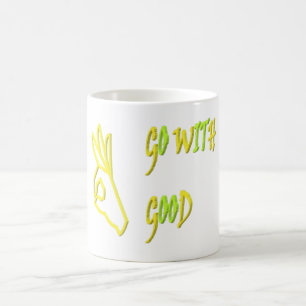 TAZA DE CAFÉ IR CON BUENAS PALABRAS DE DISEÑO DE MENSAJES DE TI