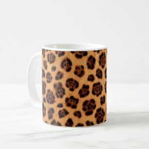 Taza De Café Ir Estampado Leopardo Salvaje Dorado Marrón Naranj
