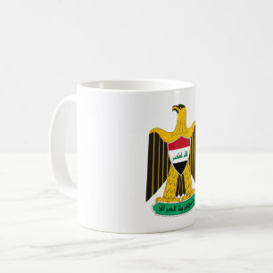 Taza De Café Irak país escudo armas símbolo emblema bandera águ
