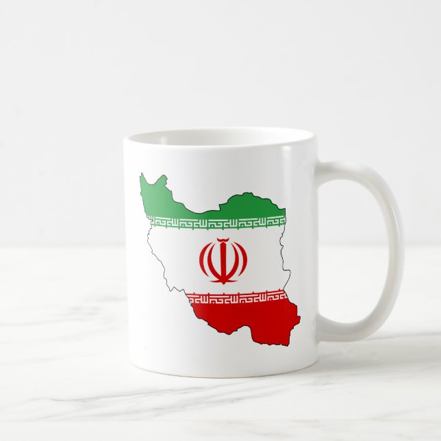 Taza De Café Irán IR, bandera, جمهوریاسلامیایران del escudo de (Derecha)