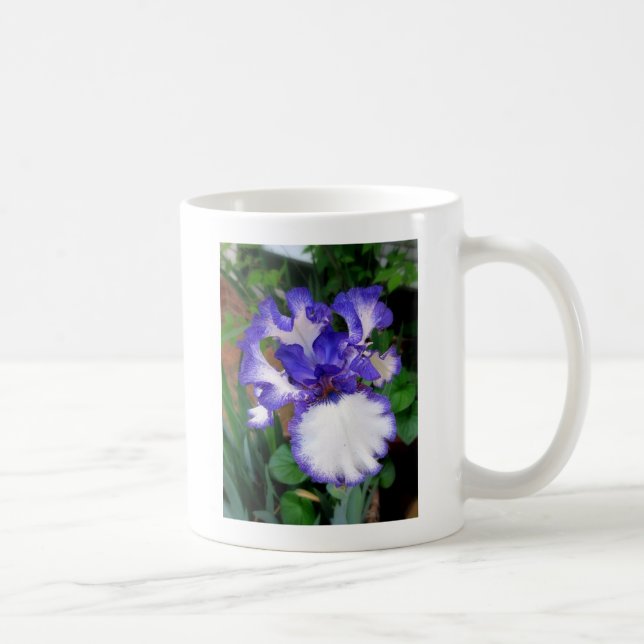 Taza De Café Iris ~ azul y blanco (Derecha)