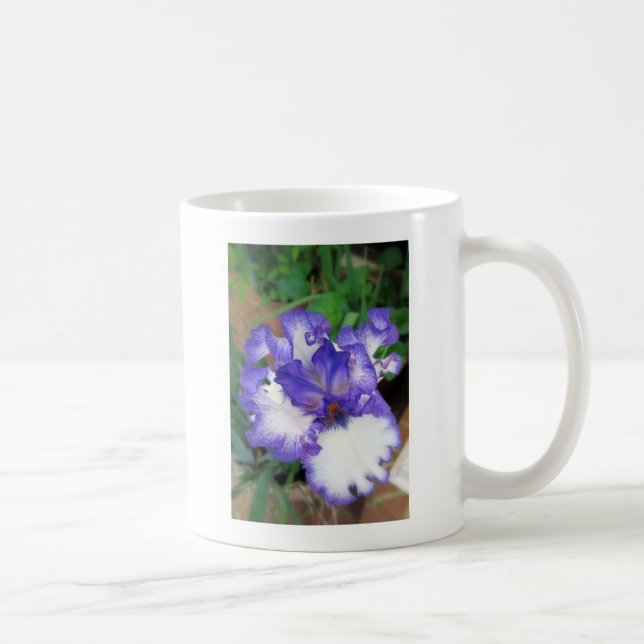 Taza De Café Iris ~ azul y blanco (Derecha)