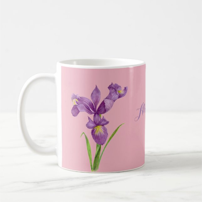 Taza De Café Iris Mug púrpura personalizado (Izquierda)