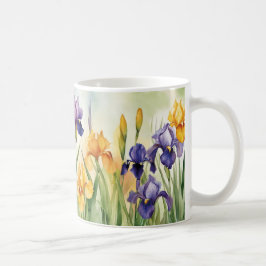 Taza De Café Iris Schwertlilie lila gelb |