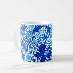 Taza De Café Iris y lirio, azul de William Morris de cobalto
