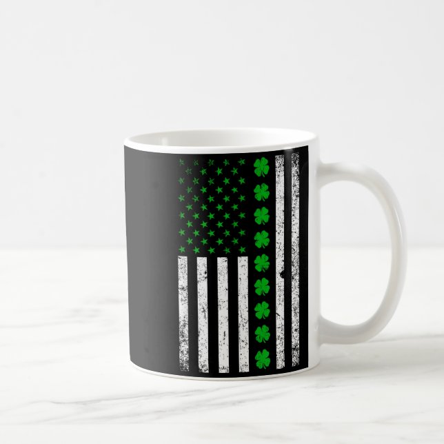 Taza De Café Irish American Flag St. Patrick's Day Shamrock  (Derecha)