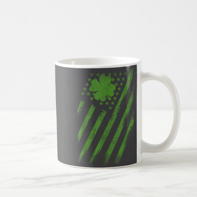 Taza De Café Irish American Flag With Shamrock Luck St Patrick' (Derecha)
