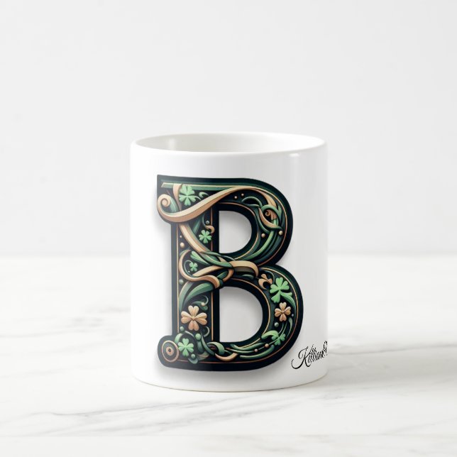 Taza De Café Irish B Monogram Mug (Centro)