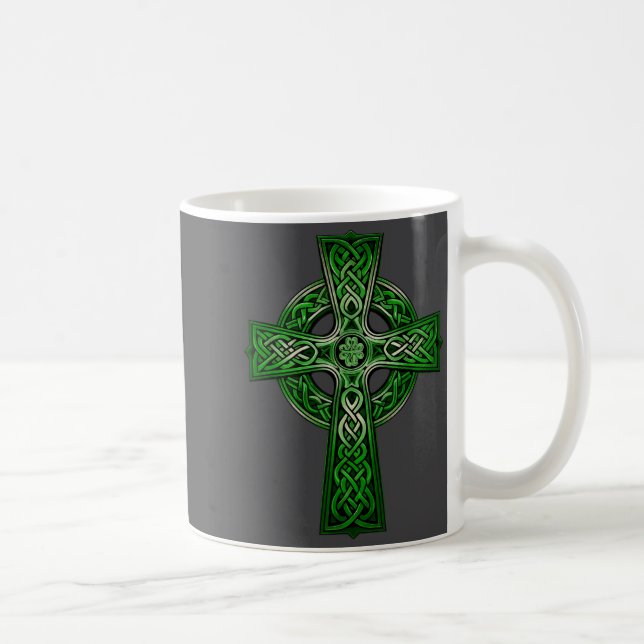 Taza De Café Irish Celtic Cross Knot Christian Holy Trinity Sco (Derecha)
