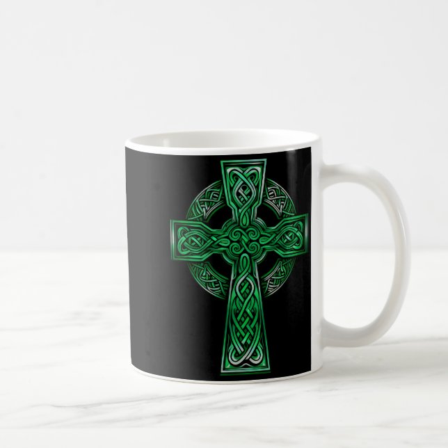 Taza De Café Irish Celtic Cross Knot Christian Holy Trinity Sco (Derecha)