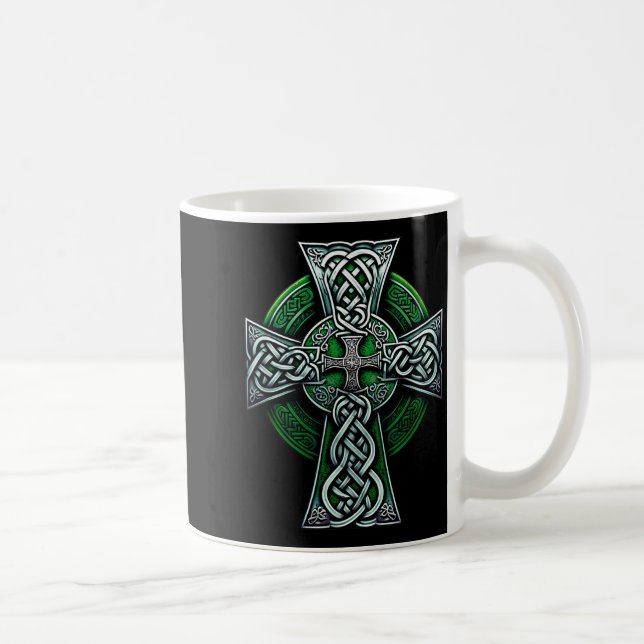 Taza De Café Irish Celtic Cross Knot Christian Holy Trinity Sco (Derecha)