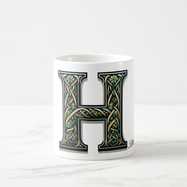 Taza De Café Irish H Monogram Coffee Mug (Centro)