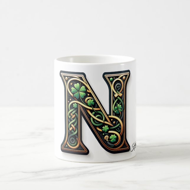Taza De Café Irish N Monogram Coffee Mug (Centro)