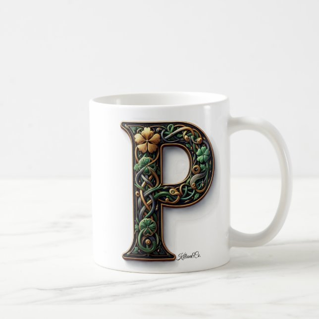 Taza De Café Irish P Monogram Coffee Mug (Derecha)