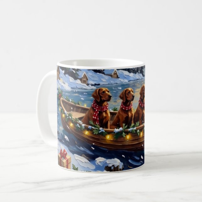 Taza De Café Irish Red Setter Christmas Boat Holiday (Anverso izquierdo)
