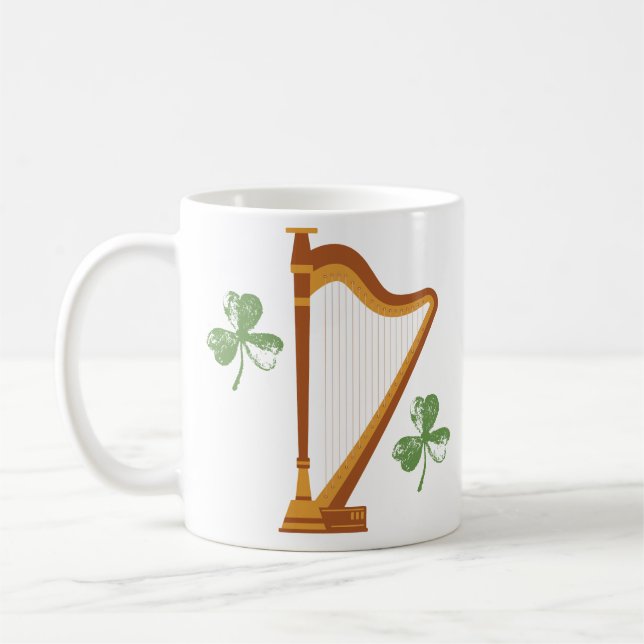 Taza De Café Irish Shamrock Harp Mug (Izquierda)