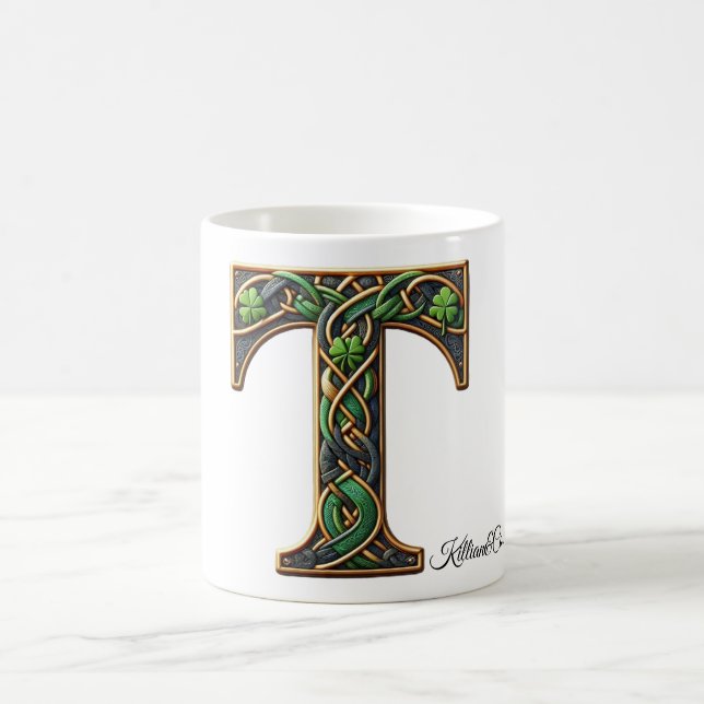 Taza De Café Irish T Monogram Coffee Mug (Centro)