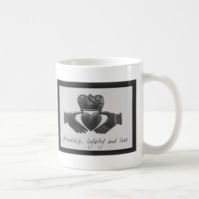 Taza De Café Irlandés Claddagh, amistad, lealtad y amor (Derecha)