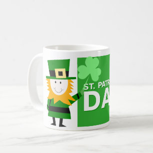 Taza de café irlandés con diseño de duende