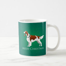 Taza De Café Irlandés Red and White Setter Feliz diseño navideñ