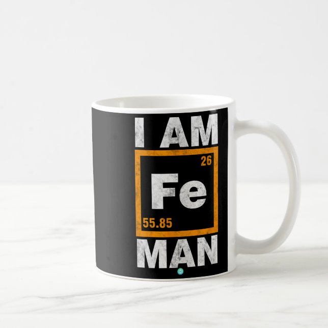Taza De Café Iron (fe) Man Funny Periodic Elemen Gift  (Derecha)