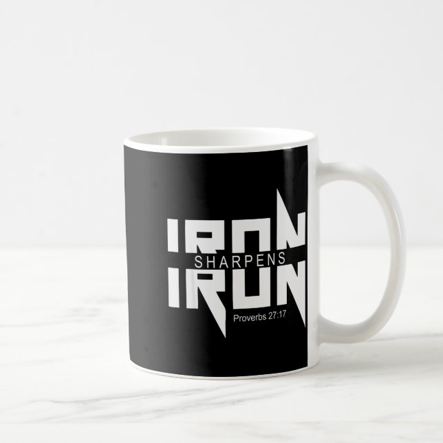 Taza De Café Iron Sharpens Iron Bible Jesus Faith Religious Chr (Derecha)