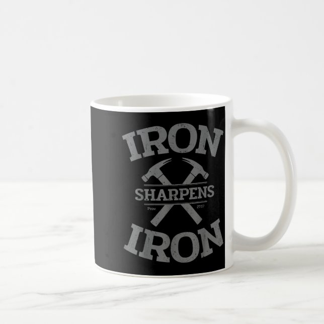 Taza De Café Iron Sharpens Iron Proverbs 27_17 Gym Workout Men  (Derecha)