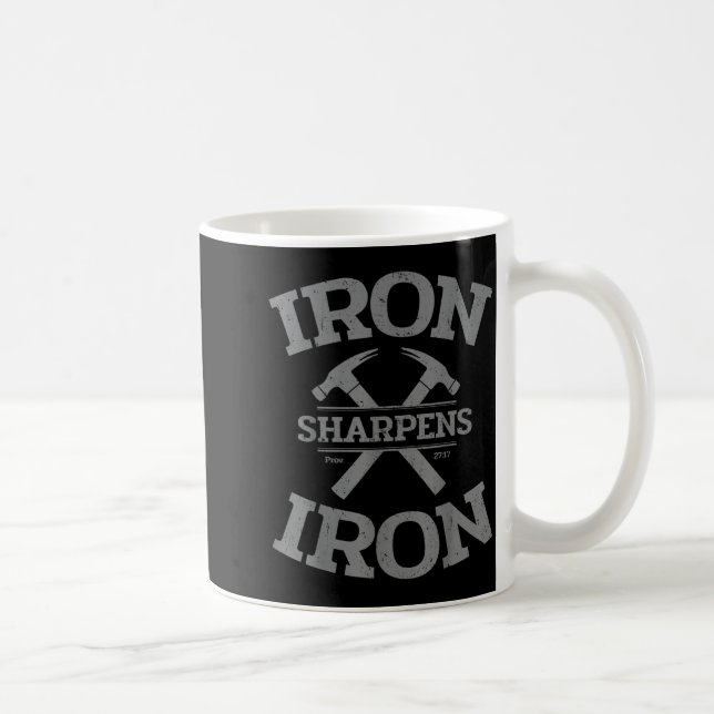 Taza De Café Iron Sharpens Iron Proverbs 27_17 Gym Workout Men  (Derecha)