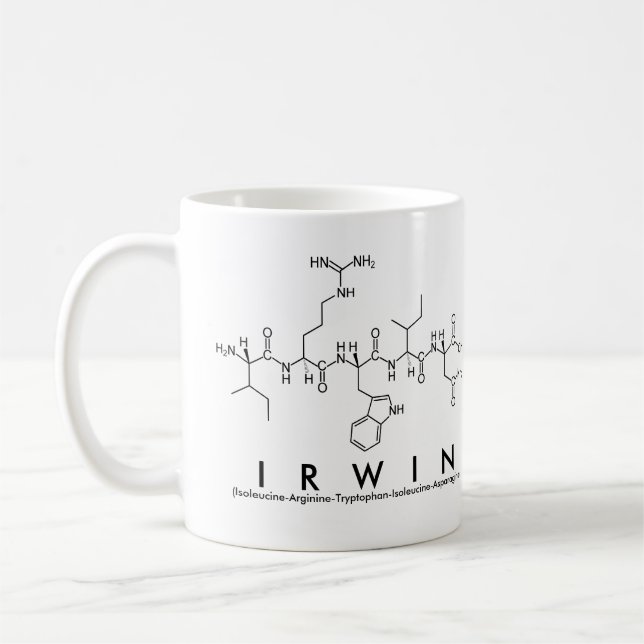 Taza De Café Irwin peptide name mug (Izquierda)