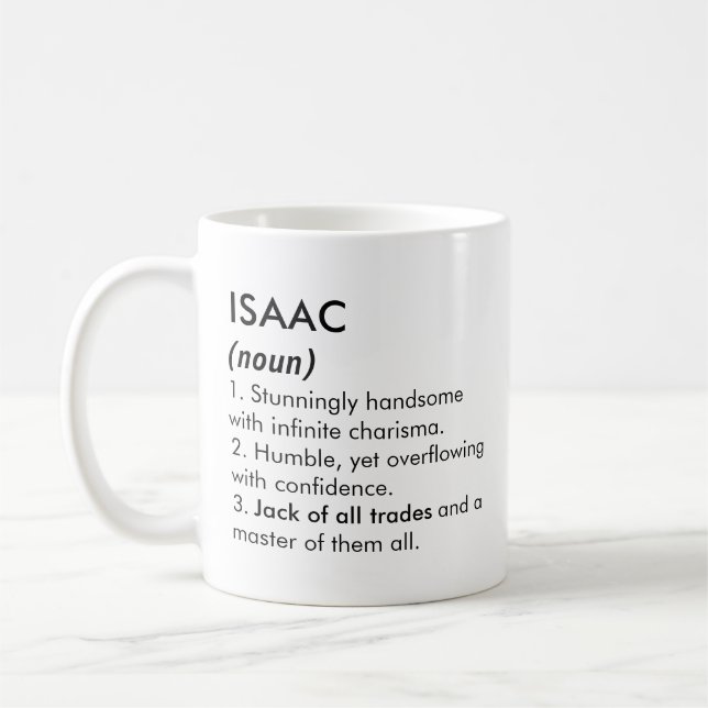 Taza De Café Isaac name, Editable name, Custom name (Izquierda)