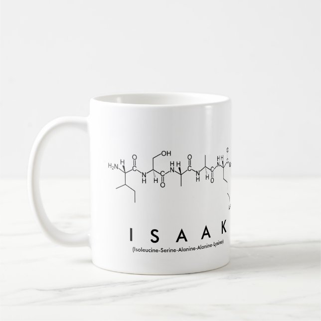 Taza De Café Isaak peptide name mug (Izquierda)