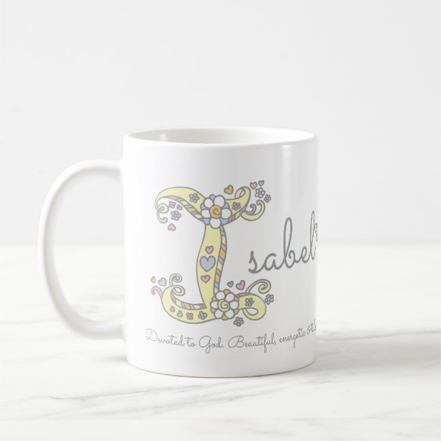 Taza De Café Isabel I nombre y significa mug. monograma (Izquierda)
