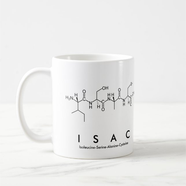 Taza De Café Isac peptide nombre mug (Izquierda)