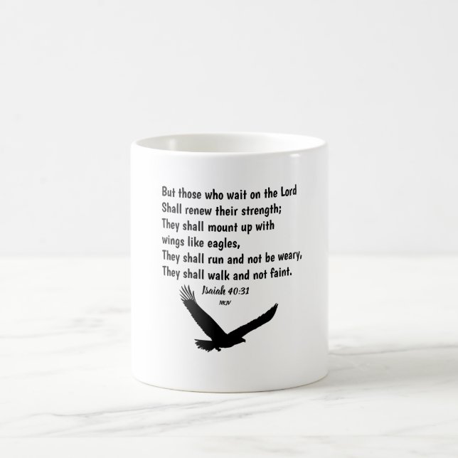 Taza De Café Isaías 40:31 Biblia Verse Scripture (Centro)