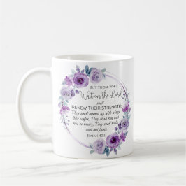 Taza De Café Isaías 40:31 Los que esperan en el Señor Floral