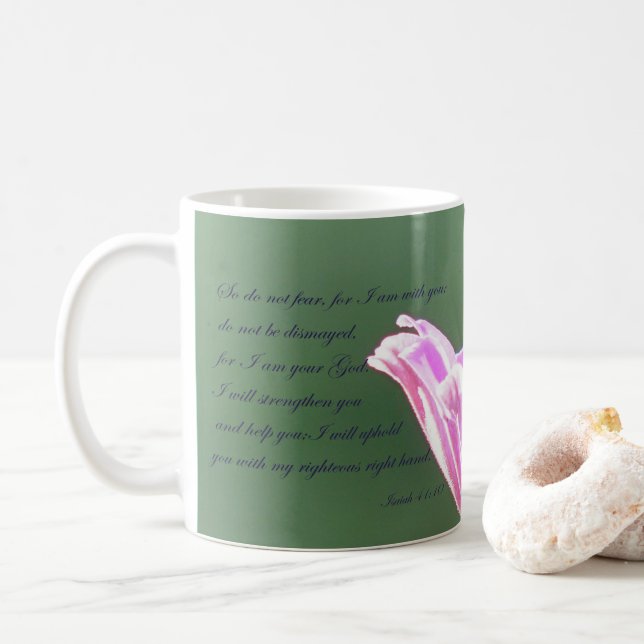 Taza De Café Isaías 41:10 (Con donut)