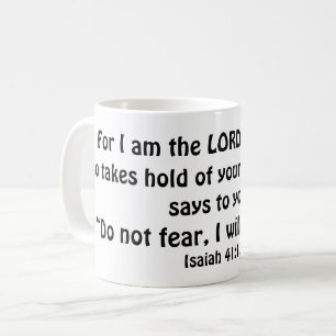 Taza De Café Isaías 41:13 Poderoso Versículo Bíblico Impreso Ca