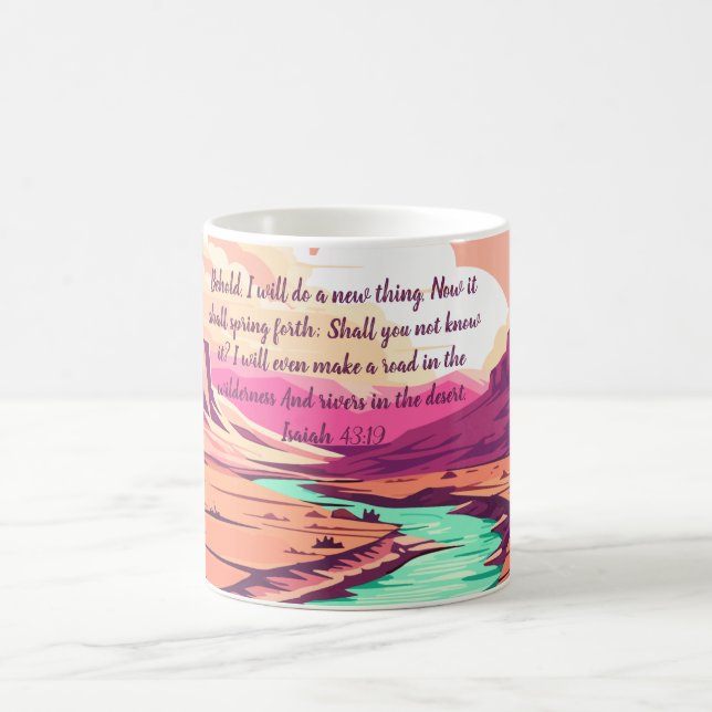 Taza de café Isaías 43:19 Río Desierto (Centro)