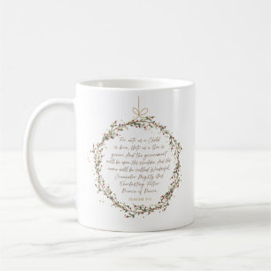 Taza De Café Isaías 9:6 Versículo de la Biblia de Navidad