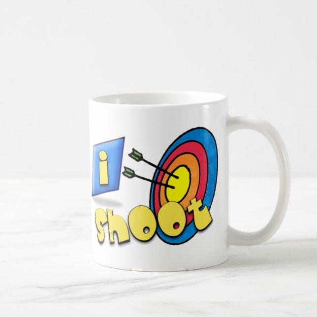 Taza De Café iSHOOT del ~ del TIRO AL ARCO - TIRO (Derecha)