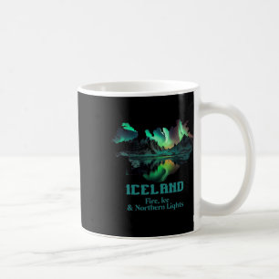 Taza De Café Isla Aurora Boreal Naturaleza Fuego Hielo Camping