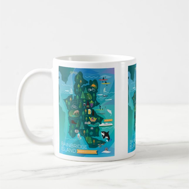 Taza De Café Isla Bainbridge, Washington Mug (Izquierda)