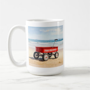 Taza De Café Isla de Fuego vagón rojo playa de arena LI Nueva Y