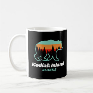 Taza De Café Isla de Kodiak Regalo del oso retro de Alaska