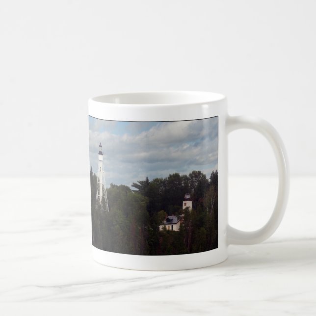 Taza De Café Isla de Michigan: Lughthouses mug (Derecha)