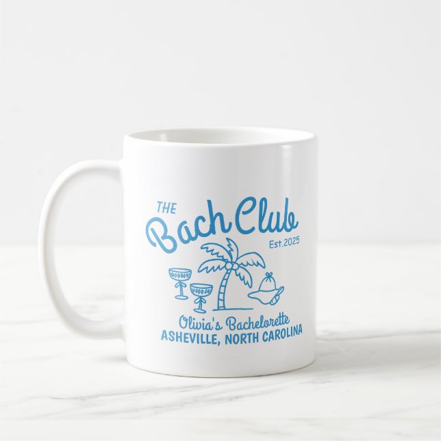Taza De Café Isla de Nombre Personalizado Moderno Fecha Despedi (Izquierda)
