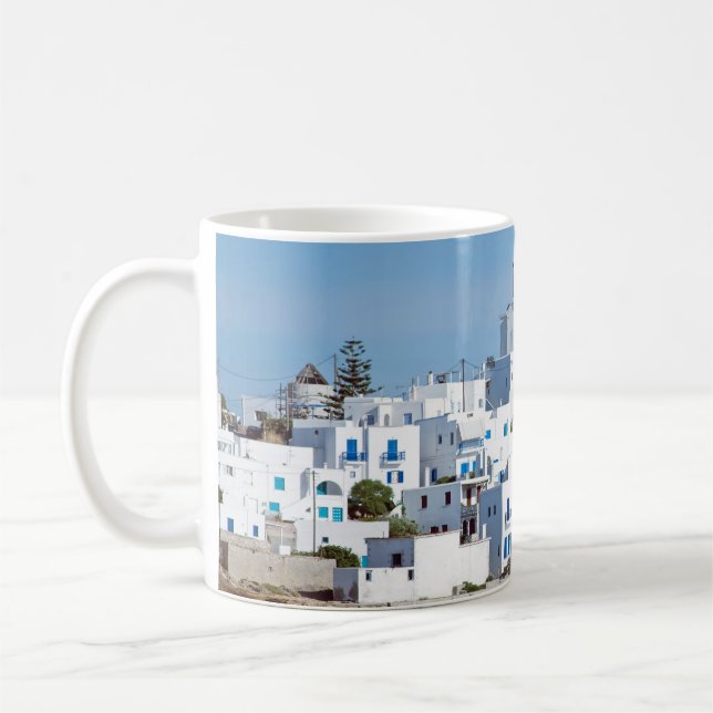 Taza De Café Isla de paros con el pueblo de naoussa (Izquierda)