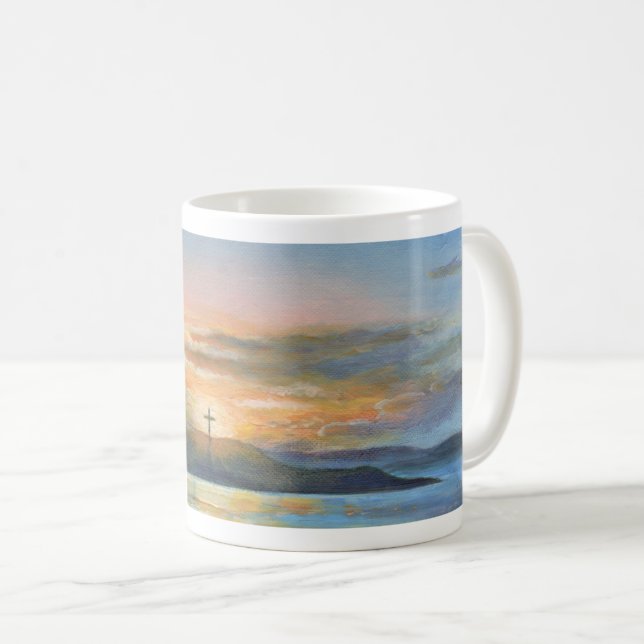 Taza De Café Isla de San Cuthbert, Isla Sagrada, Fe Cristiana (Anverso derecho)