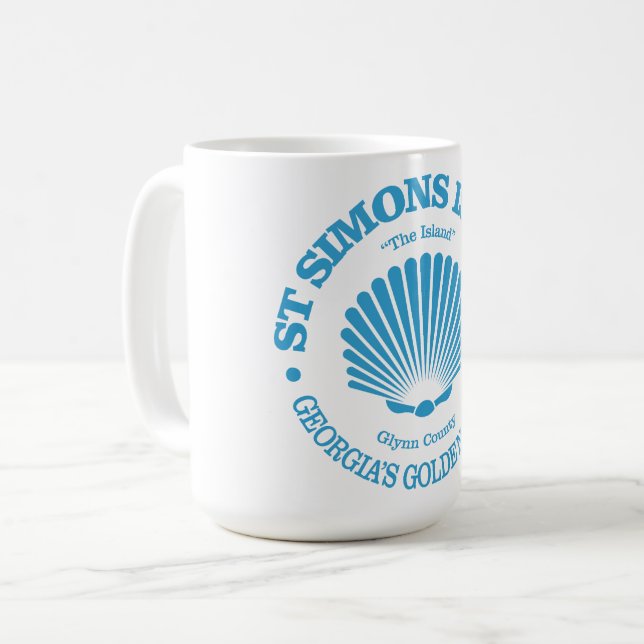 Taza De Café Isla de St Simons (concha de mar) (Anverso izquierdo)