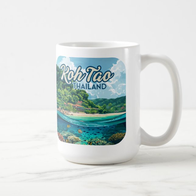 Taza De Café Isla de submarinismo Koh Tao Tailandia Asia (Derecha)